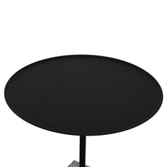 45cm Matte Black Side Table | Faceted Granite Marble | Myka Home