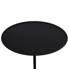 45cm Matte Black Side Table | Rosso Levanto Marble | Myka Home