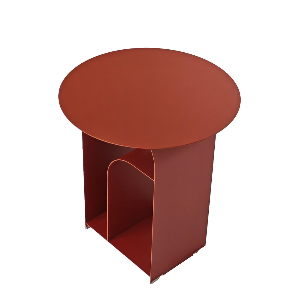 38cm Round Side Table | Burgandy Red | Myka Home