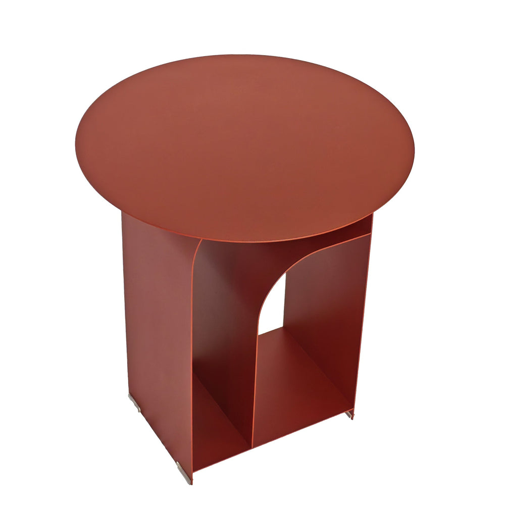 38cm Round Side Table | Burgandy Red | Myka Home - View 2