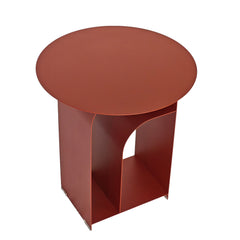 38cm Round Side Table | Burgandy Red | Myka Home