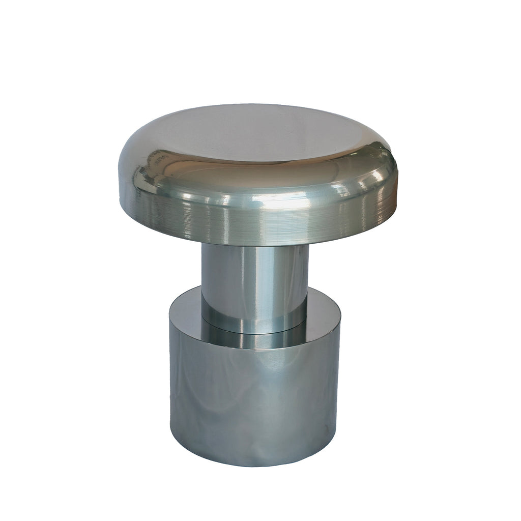 40CM Round Side Table | Powder Silver | Myka Home