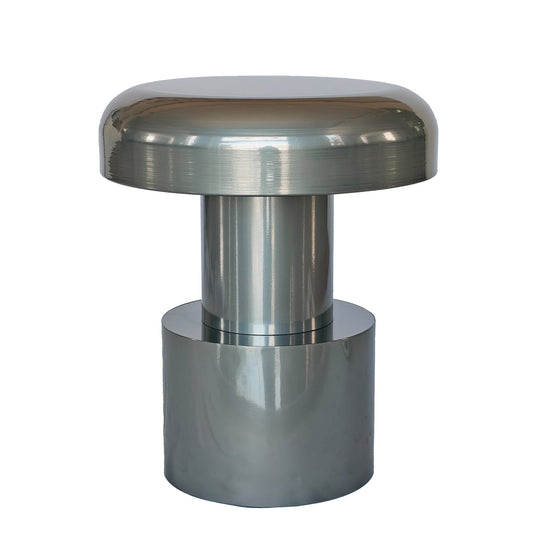 40CM Round Side Table | Powder Silver | Myka Home