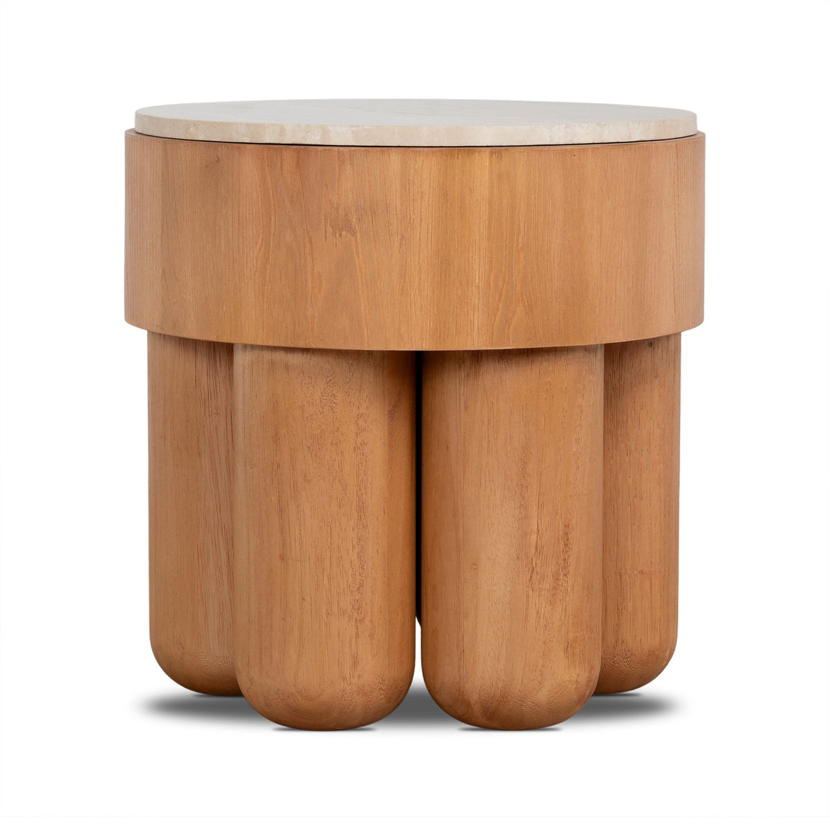 50cm Round Travertine Side Table | Natural | Myka Home