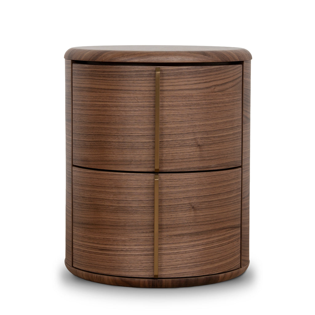 46CM Round Bedside Table | Walnut | Myka Home