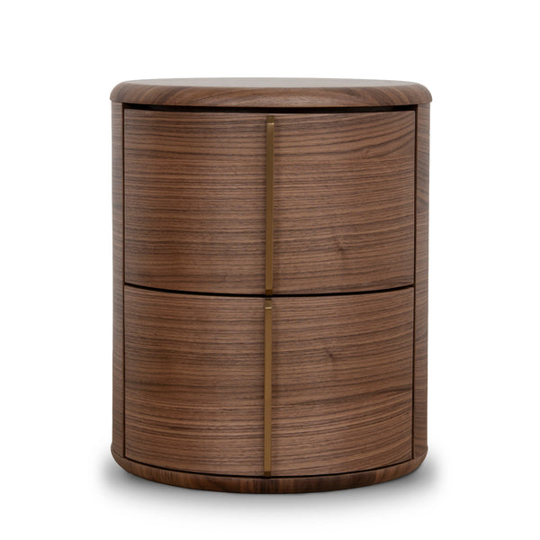 46CM Round Bedside Table | Walnut | Myka Home