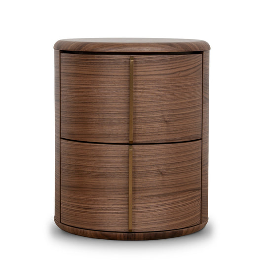 46CM Round Bedside Table | Walnut | Myka Home