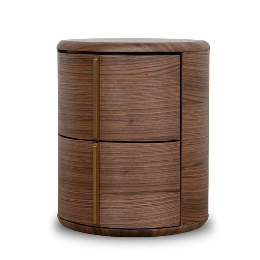 46CM Round Bedside Table | Walnut | Myka Home
