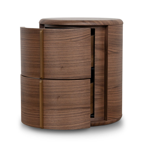 46CM Round Bedside Table | Walnut | Myka Home