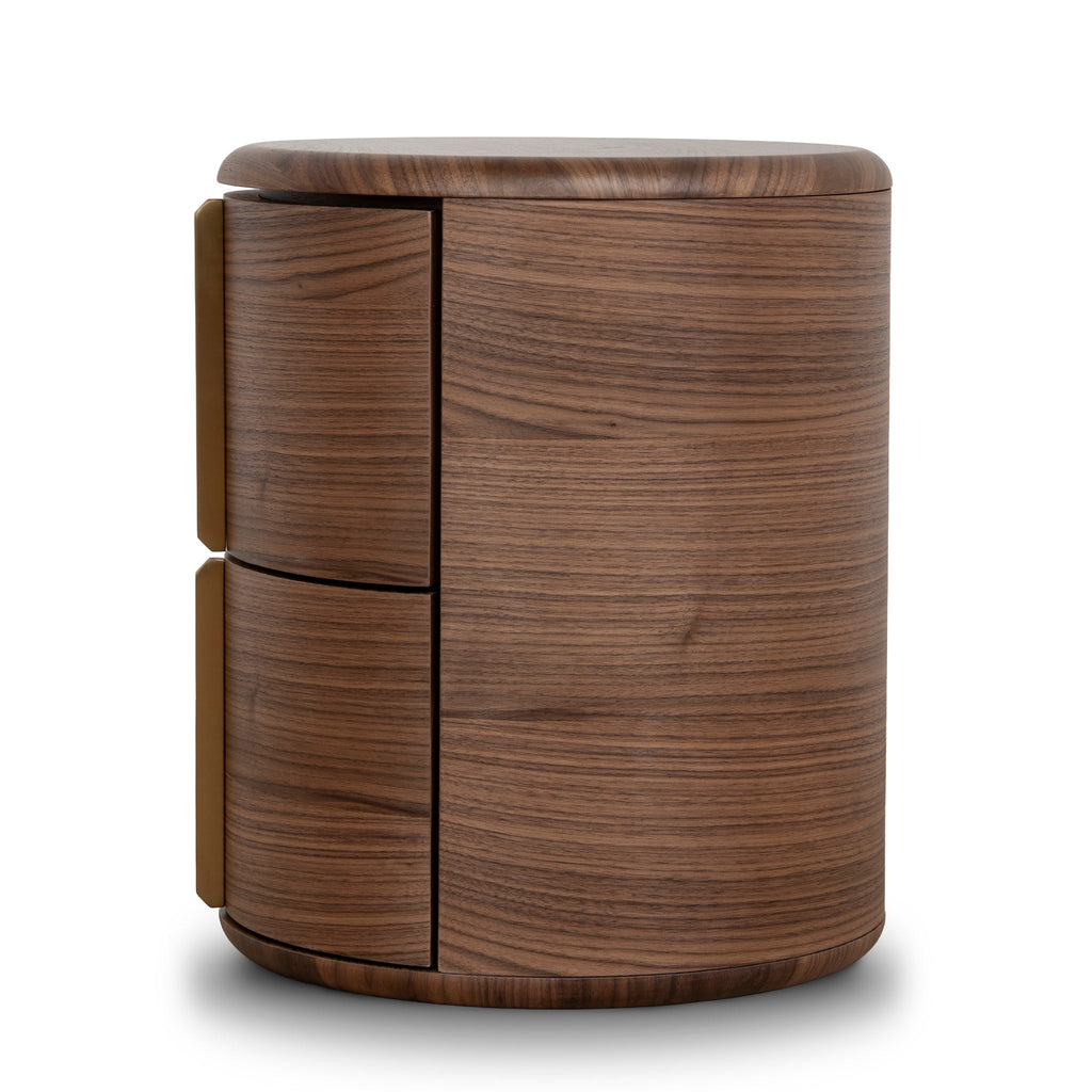 46CM Round Bedside Table | Walnut | Myka Home