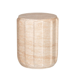 38cm Stool Side Table | Light Travertine Look | Myka Home