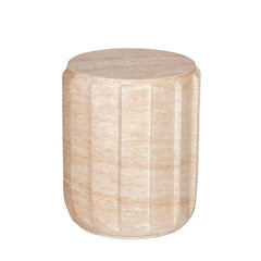 38cm Stool Side Table | Light Travertine Look | Myka Home