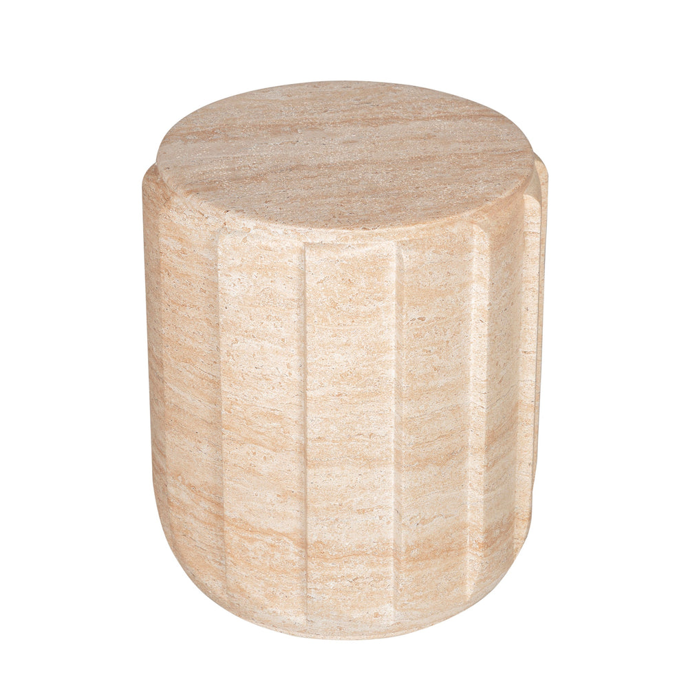 38cm Stool Side Table | Light Travertine Look | Myka Home - View 4