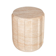 38cm Stool Side Table | Light Travertine Look | Myka Home