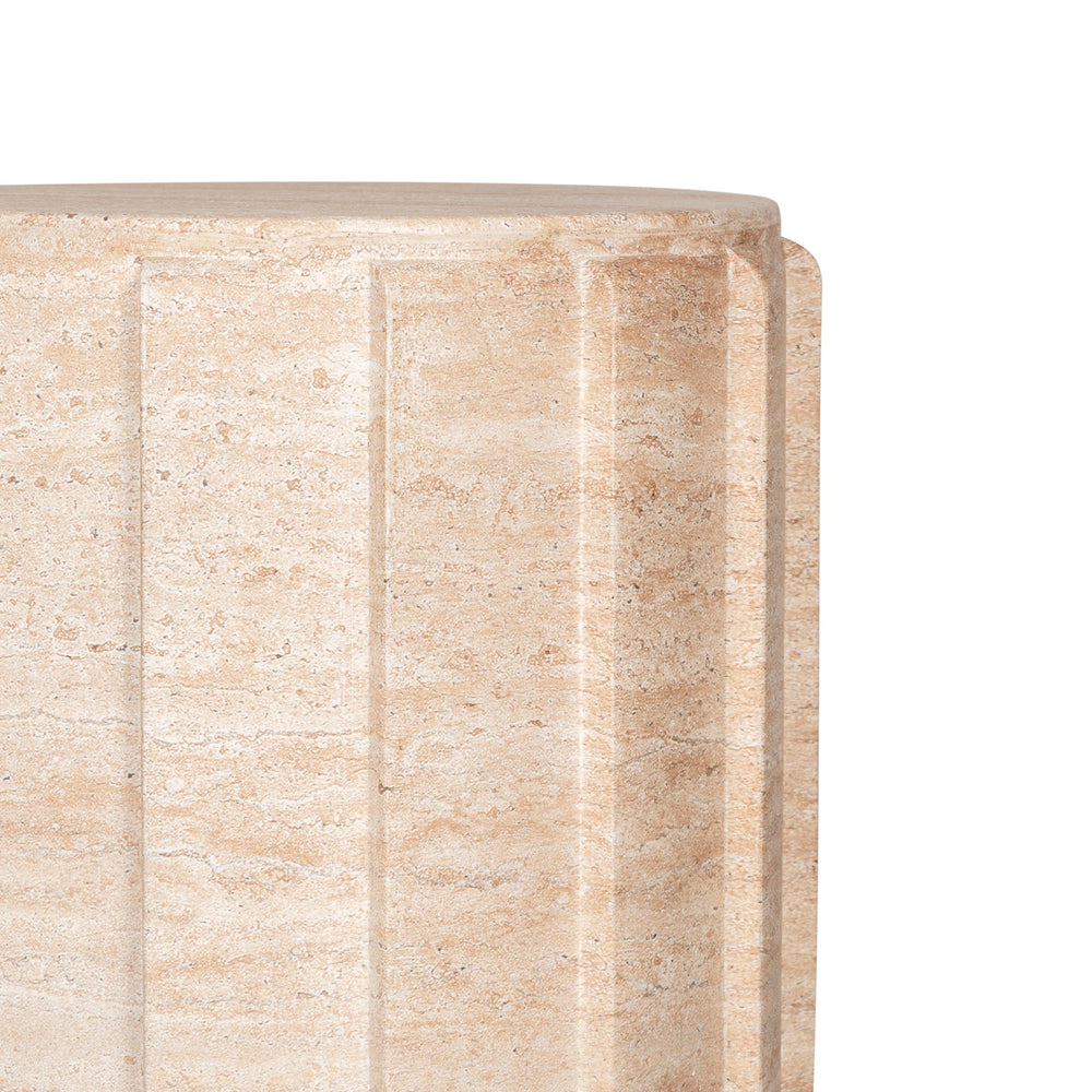 38cm Stool Side Table | Light Travertine Look | Myka Home - View 5