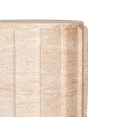 38cm Stool Side Table | Light Travertine Look | Myka Home