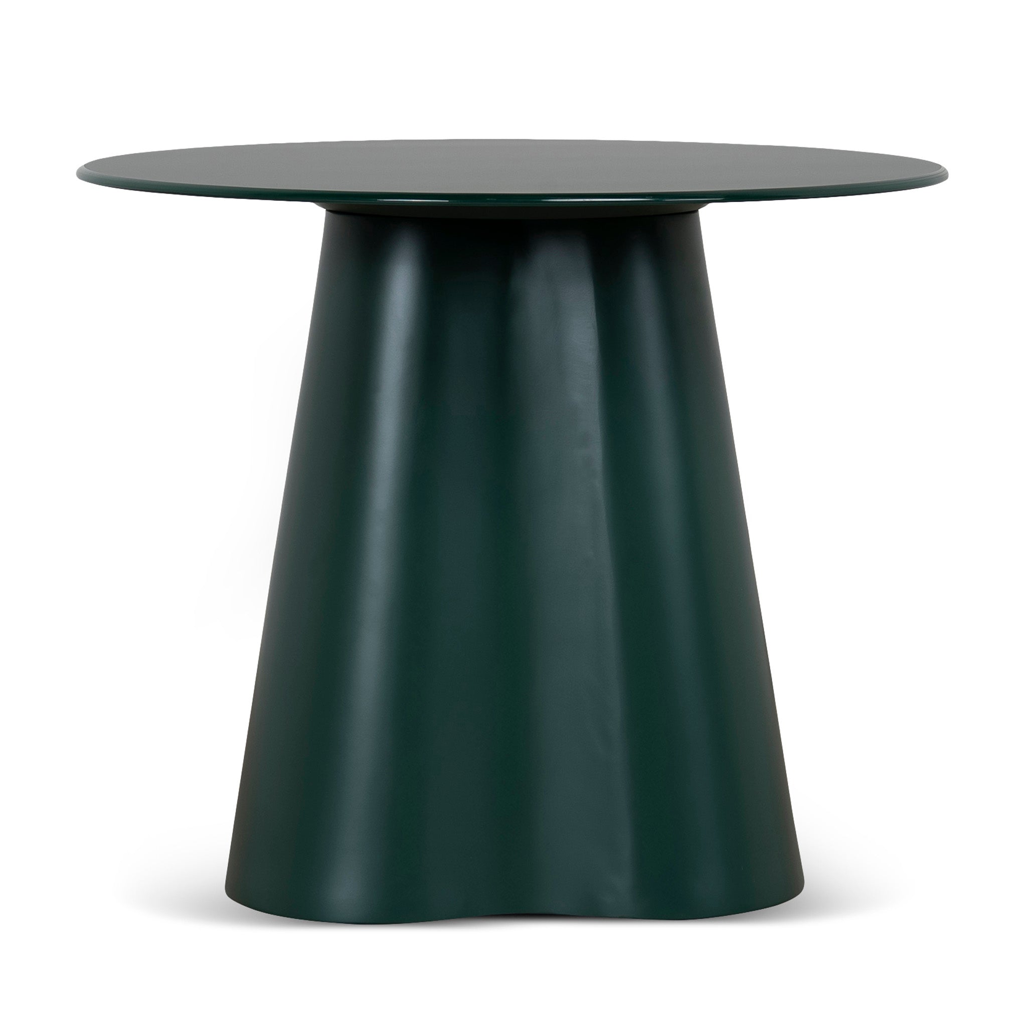 60CM Round Tempered Glass Side Table | Green | Myka Home