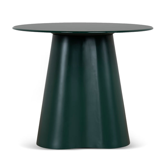 60CM Round Tempered Glass Side Table | Green | Myka Home