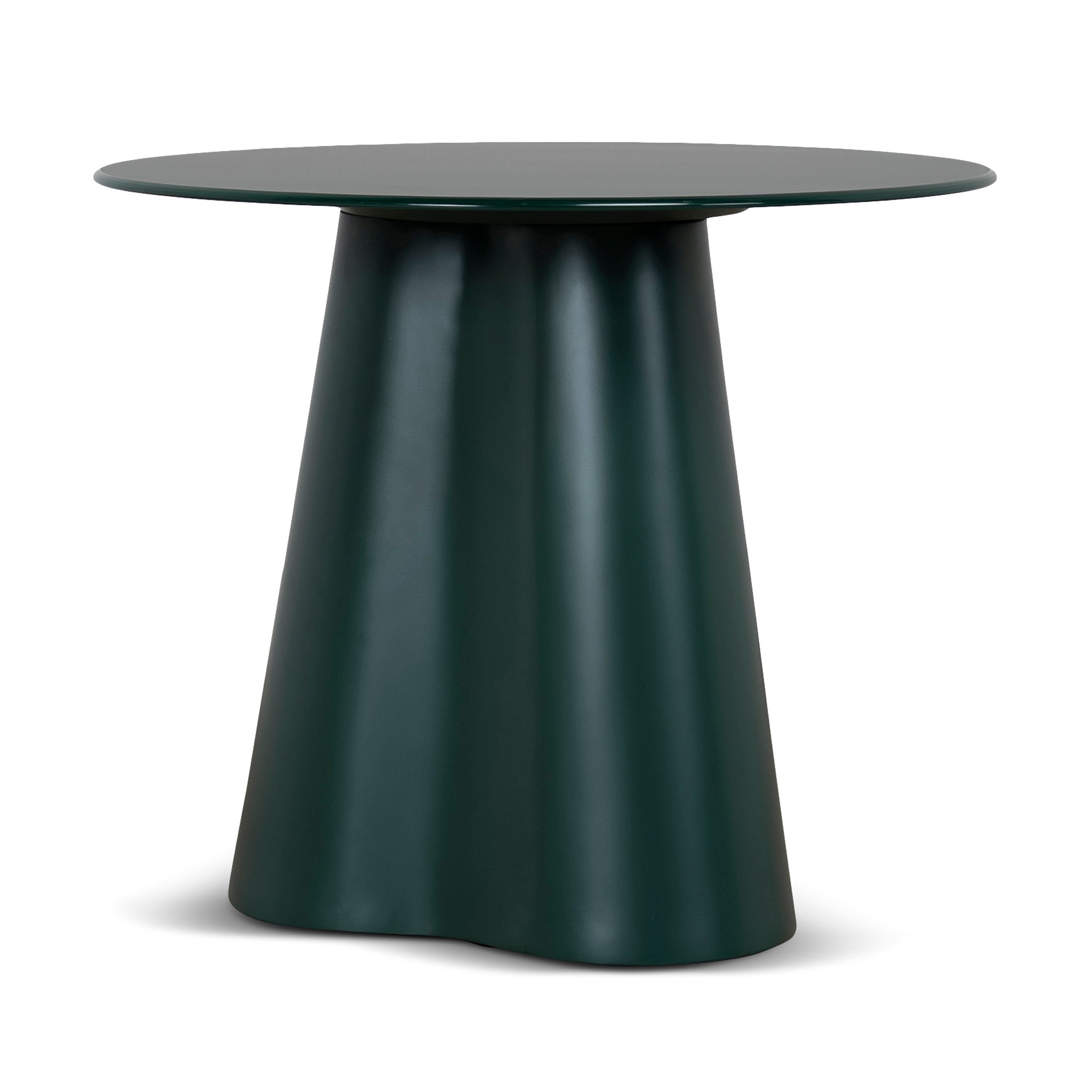 60CM Round Tempered Glass Side Table | Green | Myka Home