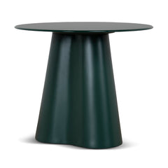 60CM Round Tempered Glass Side Table | Green | Myka Home