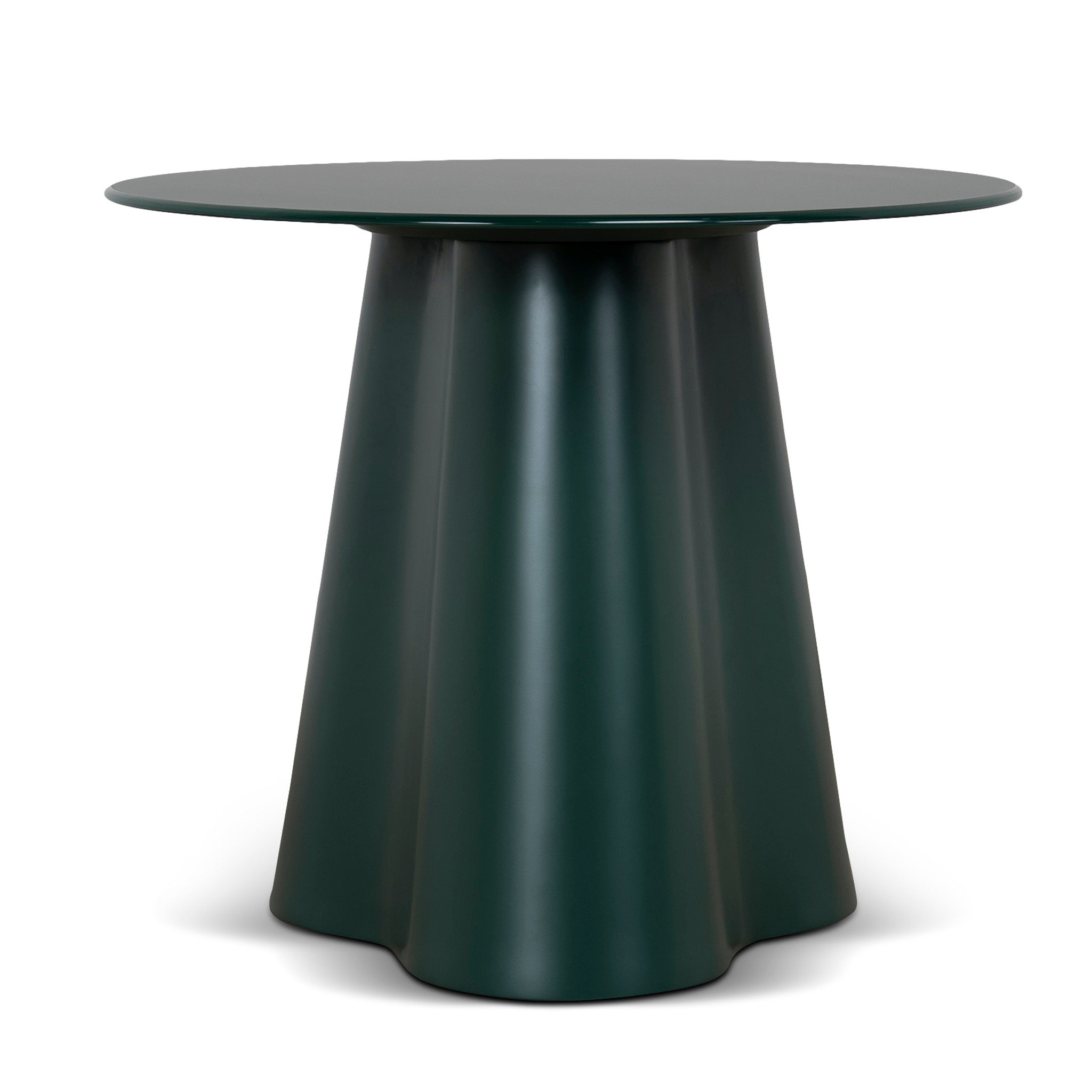 60CM Round Tempered Glass Side Table | Green | Myka Home