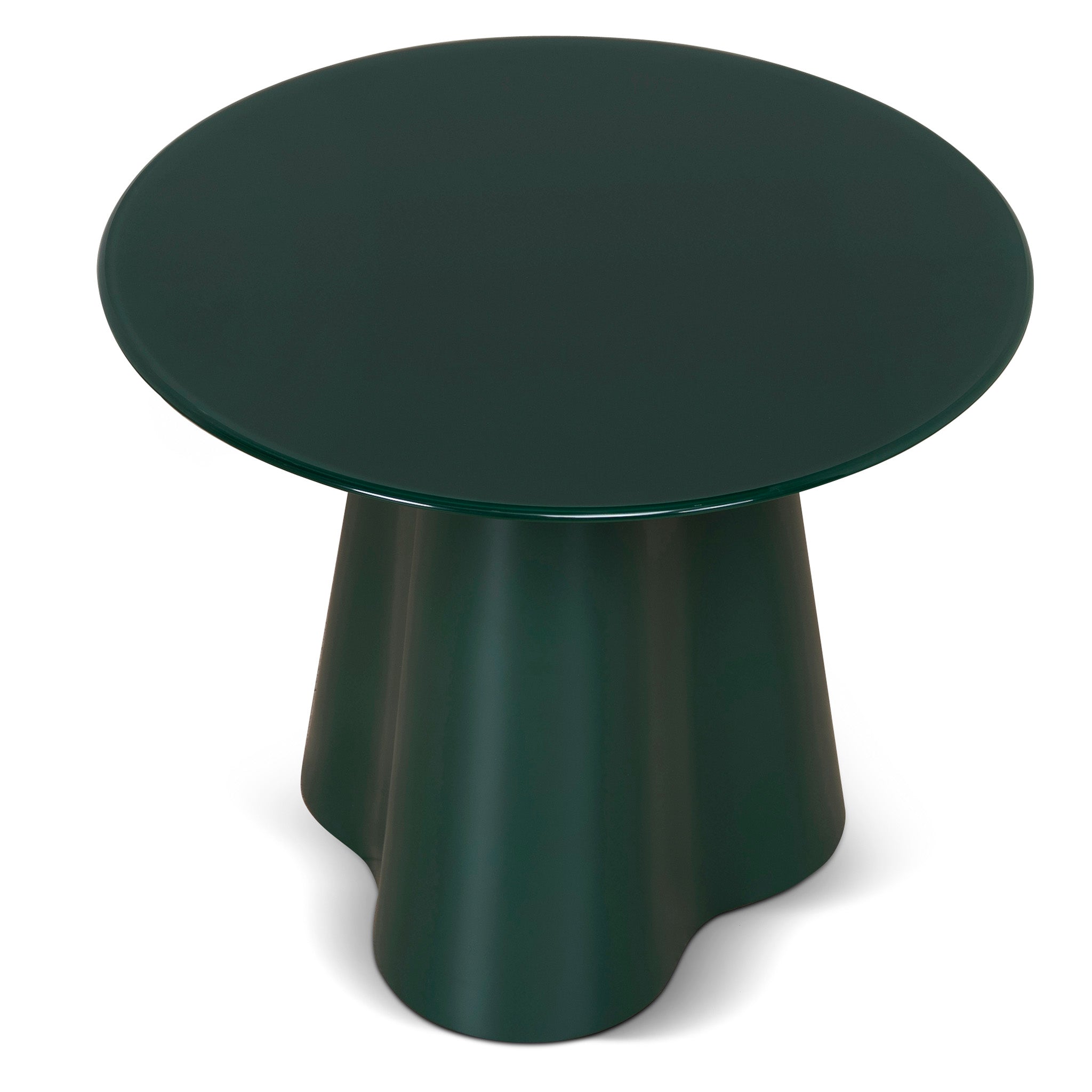 60CM Round Tempered Glass Side Table | Green | Myka Home