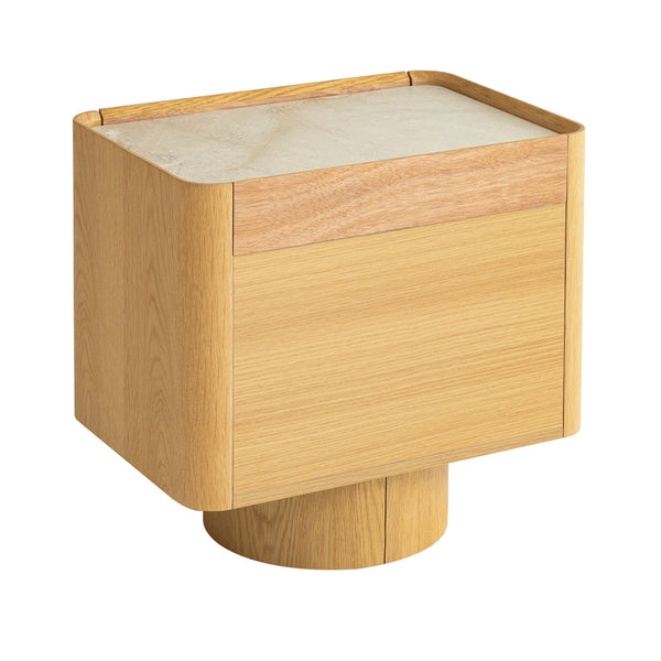 Stone Top Bedside Table | Natural | Myka Home