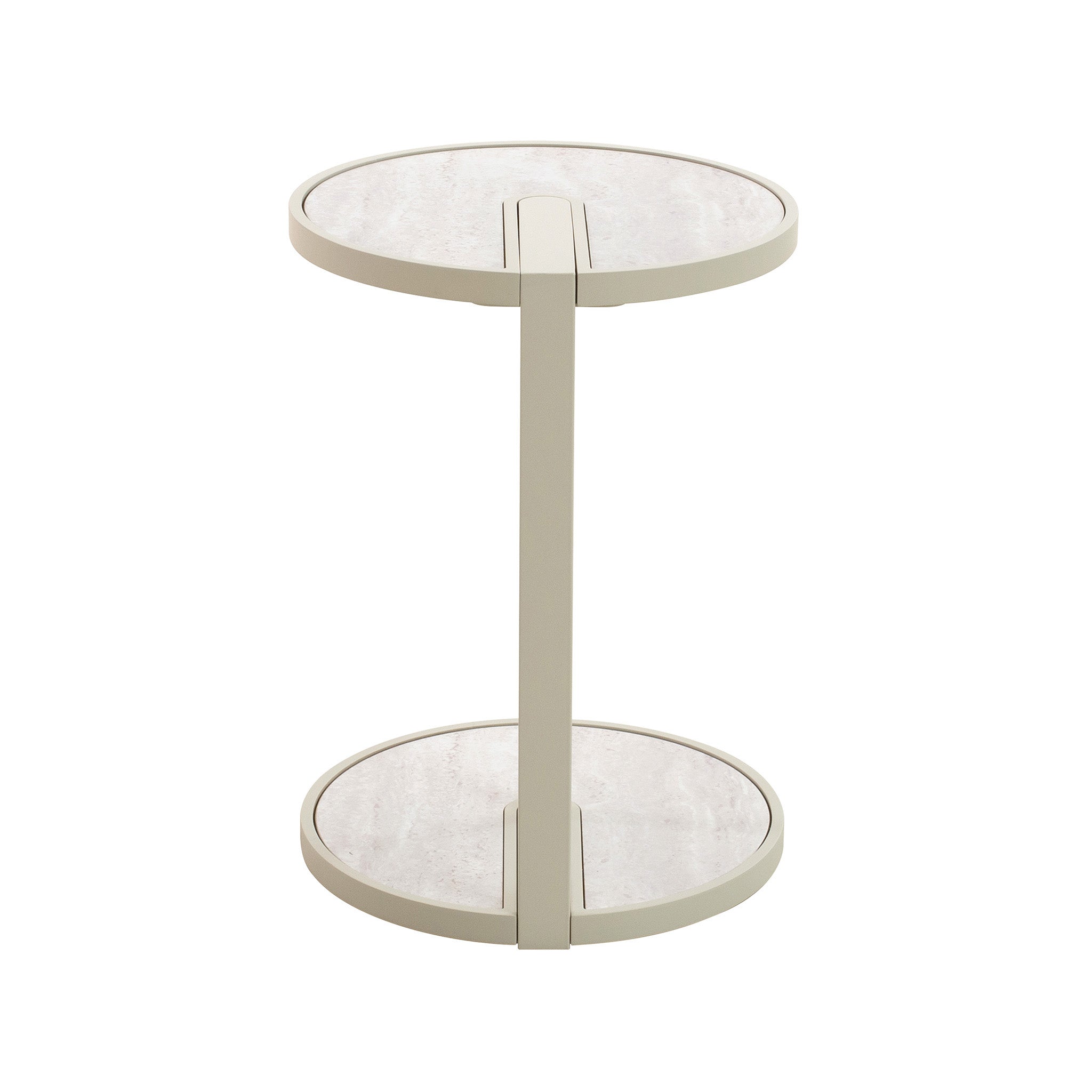 Beige Glass Side Table | Warm Grey | Myka Home