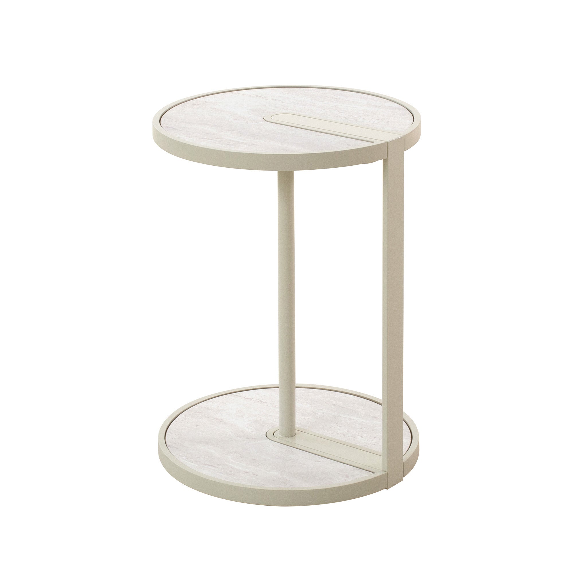 Beige Glass Side Table | Warm Grey | Myka Home
