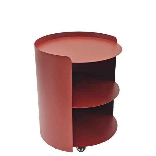 37CM Round Side Table | Burgundy Red | Myka Home
