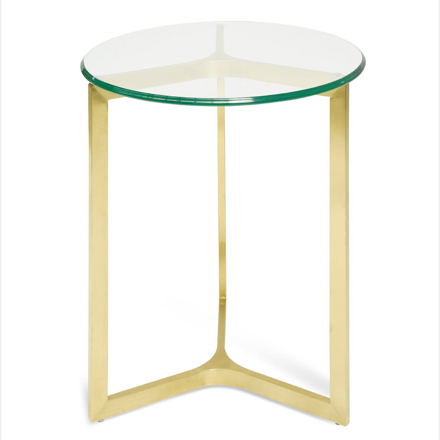 Round Glass Side Table | Gold Base | Myka Home - View 2