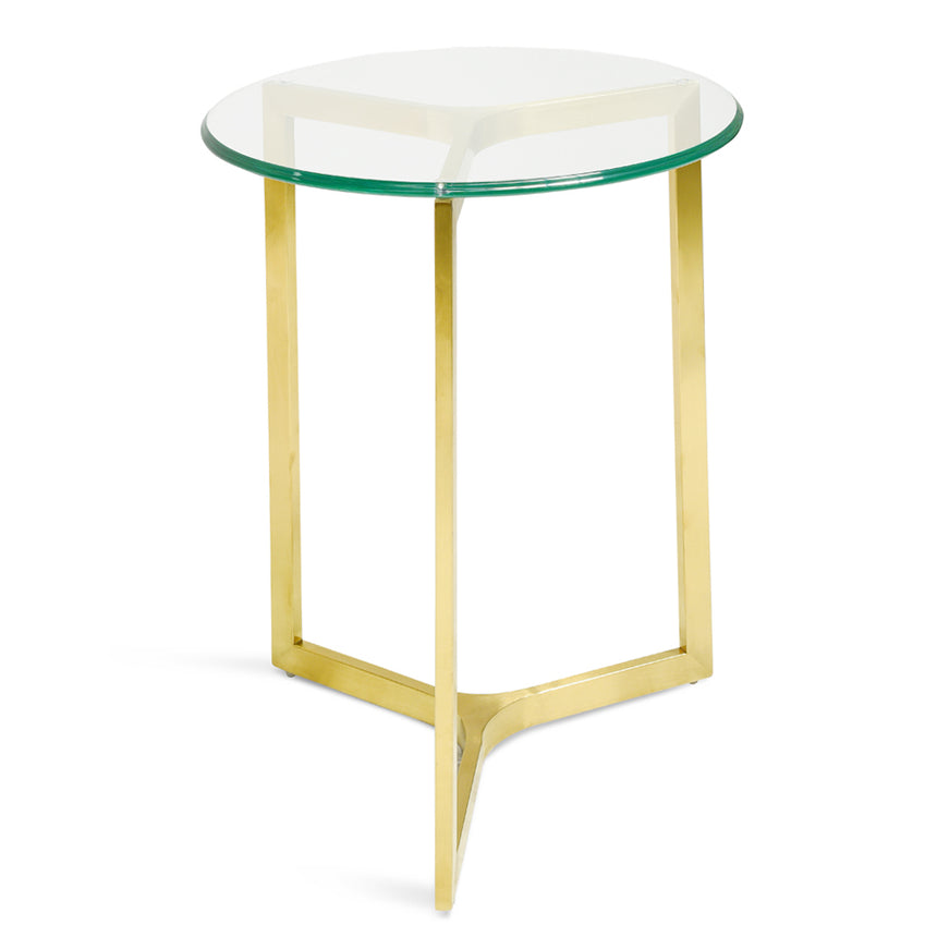 Round Glass Side Table | Gold Base | Myka Home - View 3