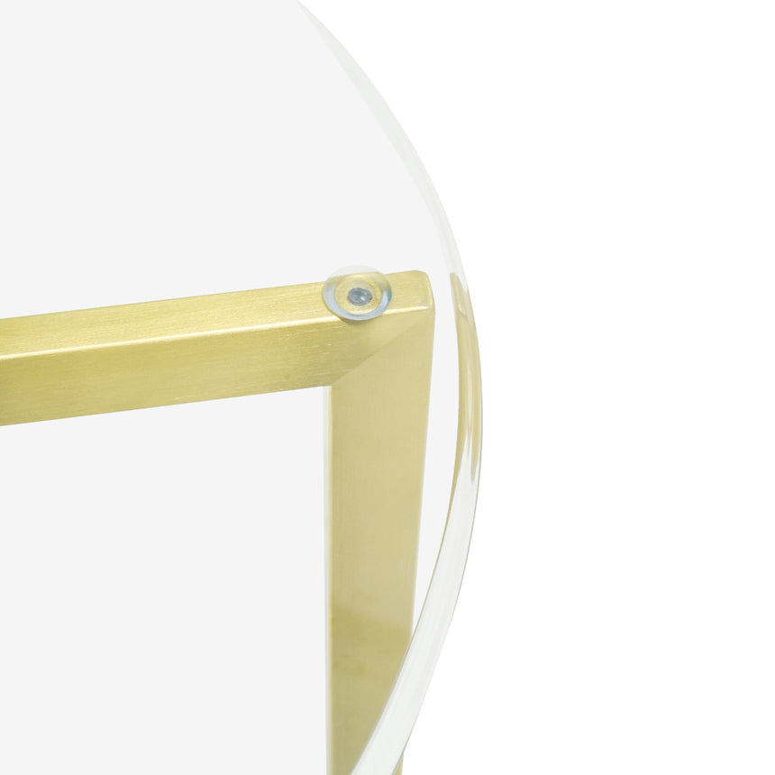 Round Glass Side Table | Gold Base | Myka Home - View 4