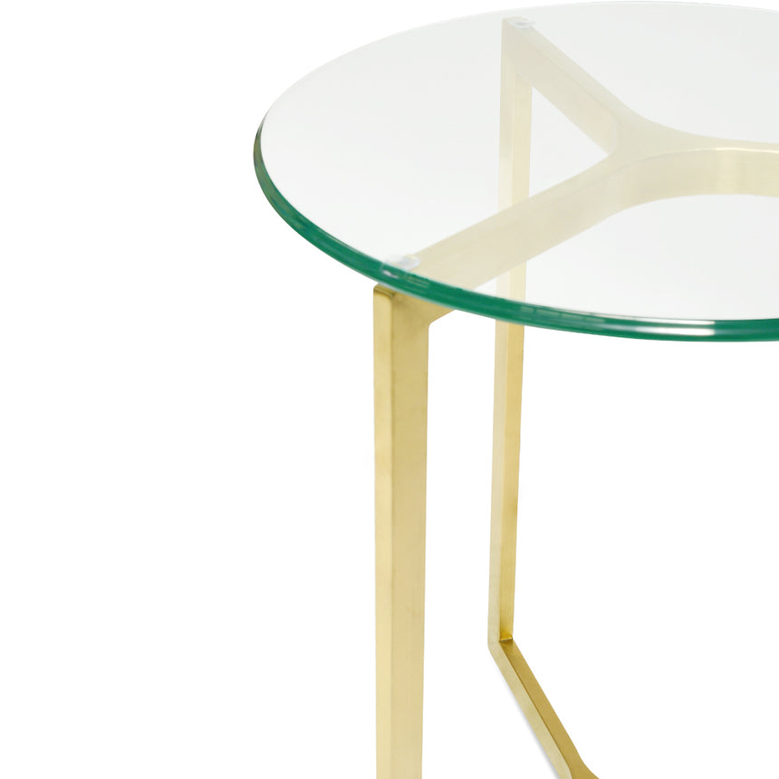Round Glass Side Table | Gold Base | Myka Home - View 6
