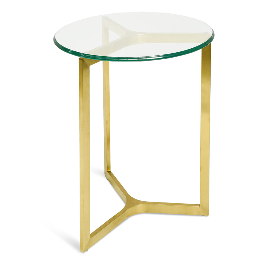 Round Glass Side Table | Gold Base | Myka Home
