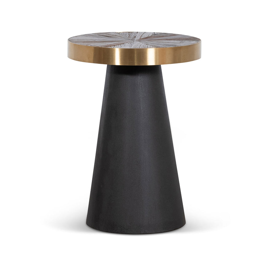 Side Table | Natural Top with Dark Grey Base | Myka Home