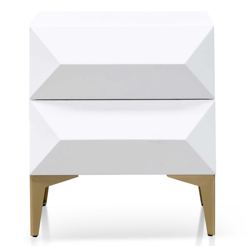 Wooden Side Table | White with Gold Legs | Myka Home - View 3