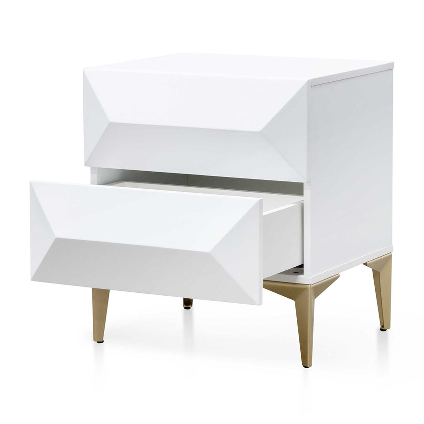 Wooden Side Table | White with Gold Legs | Myka Home - View 5