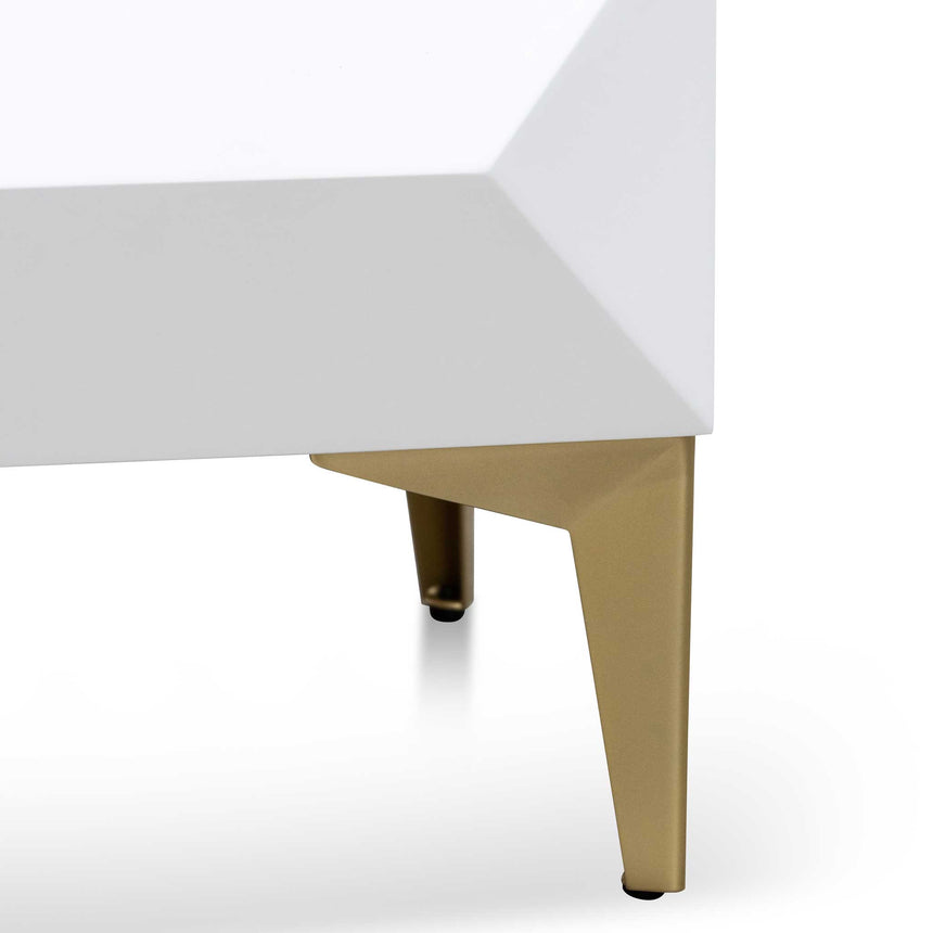 Wooden Side Table | White with Gold Legs | Myka Home - View 8