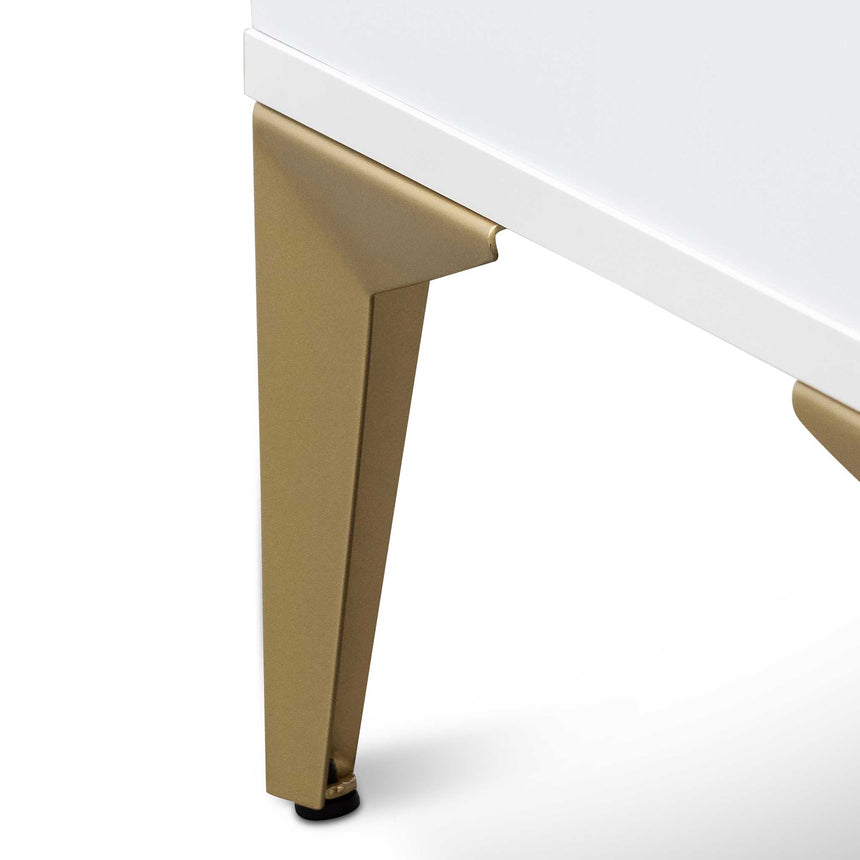 Wooden Side Table | White with Gold Legs | Myka Home - View 9