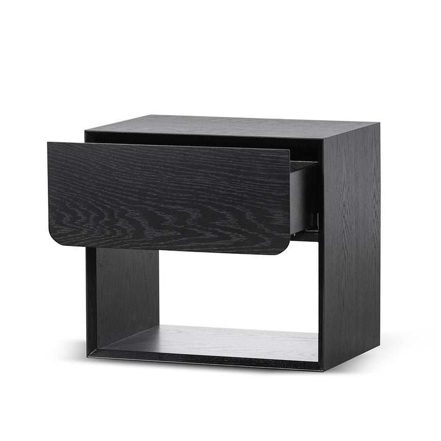 Oak Bedside Table | Black | Myka Home - View 3