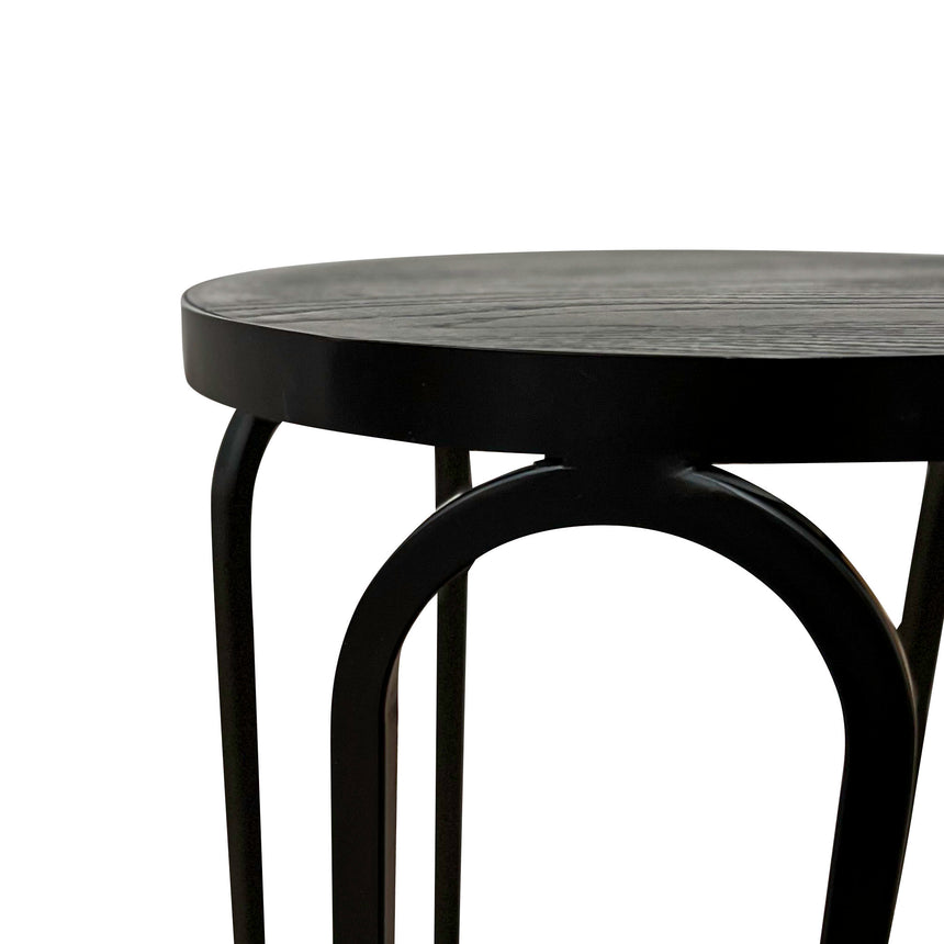 Oak Side Table | Full Black | Myka Home - View 3