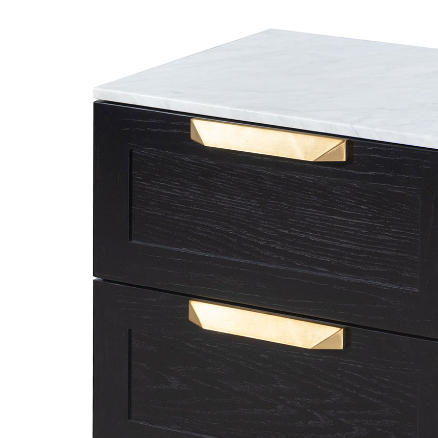 Bedside Table | Black with Marble Top | Myka Home - View 4