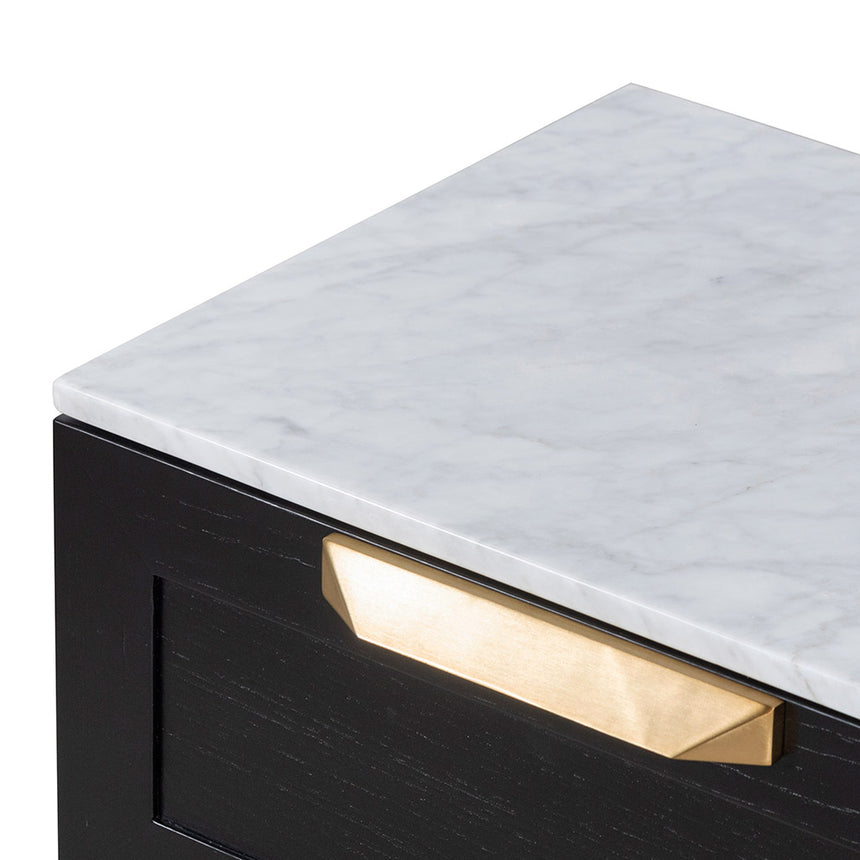 Bedside Table | Black with Marble Top | Myka Home - View 5