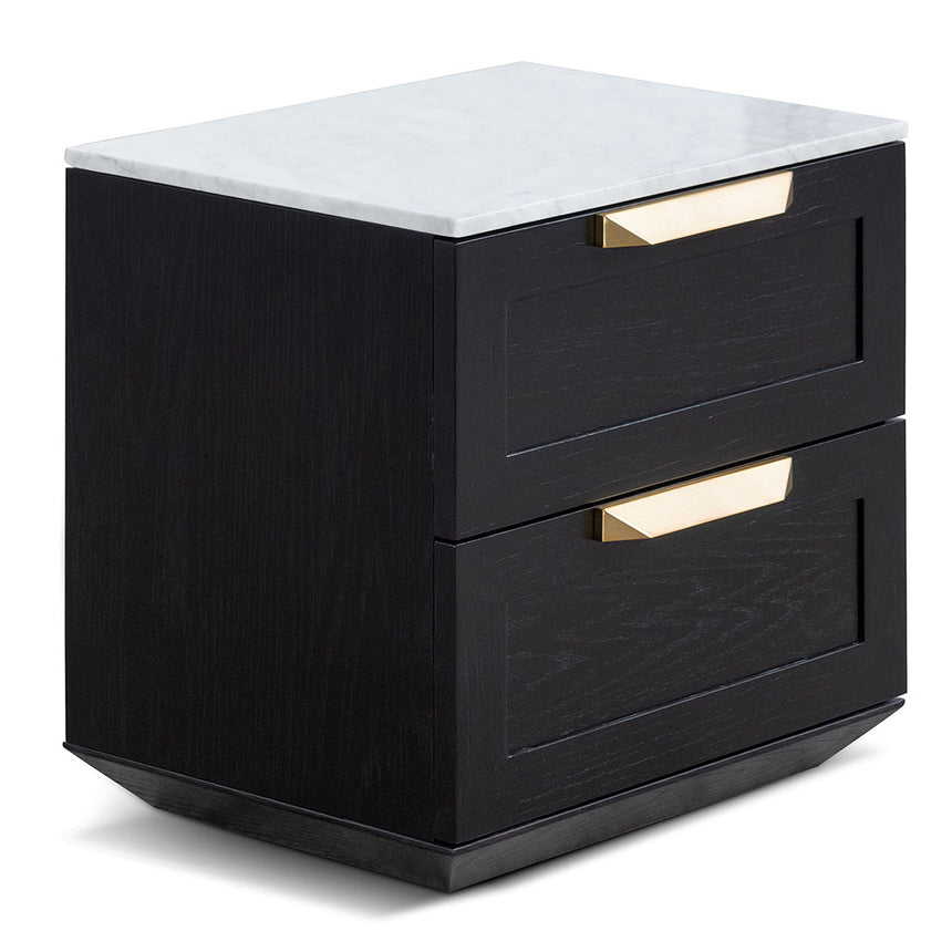 Bedside Table | Black with Marble Top | Myka Home - View 7
