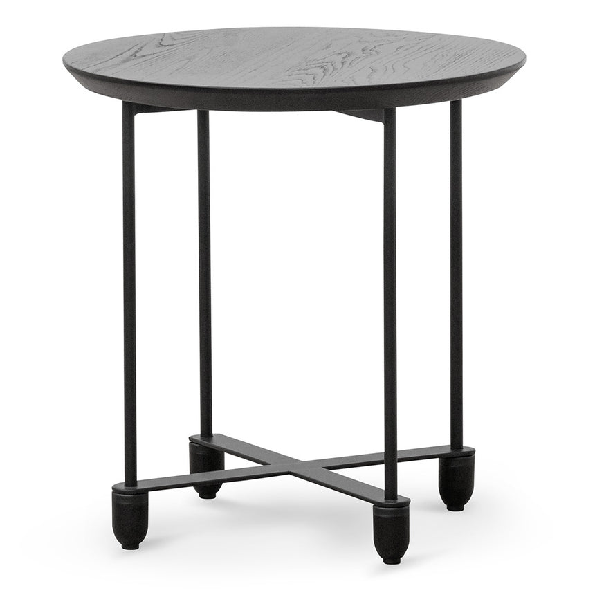 Wooden Top Side Table | Full Black | Myka Home Main image