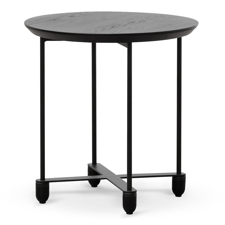 Wooden Top Side Table | Full Black | Myka Home - View 3