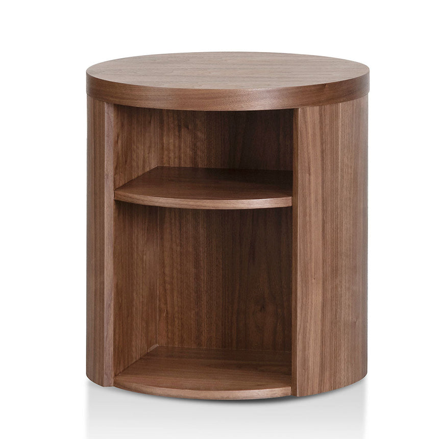 Ex Display - CST8083-BB Round Wooden Bedside Table - Walnut