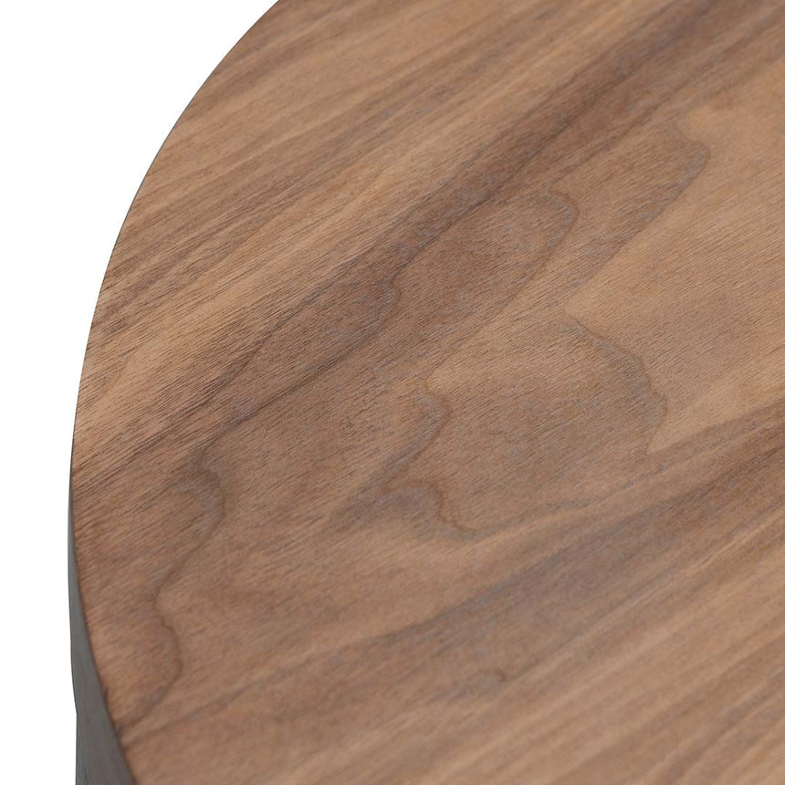 Round Wooden Bedside Table | Walnut | Myka Home - View 10
