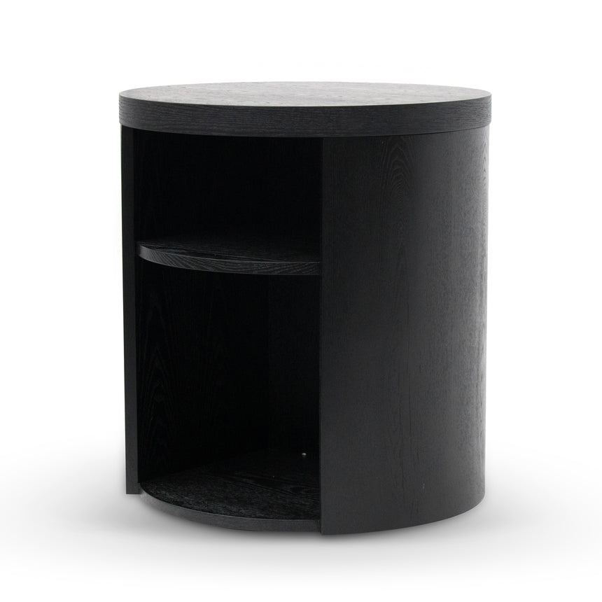 Round Wooden Bedside Table | Black Mountain | Myka Home - View 3
